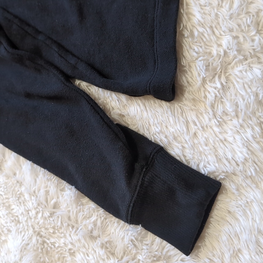 Aerie Black Oversized Lace Up Neckline Crop Hoodie Fall Sweatshirt Large - Picture 5 of 11